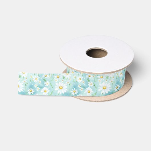 Daisies Satin Ribbon Satinband (Spule)