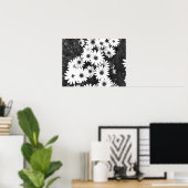 Daisies Schwarz-Weiß-Print Poster (Heimbüro)