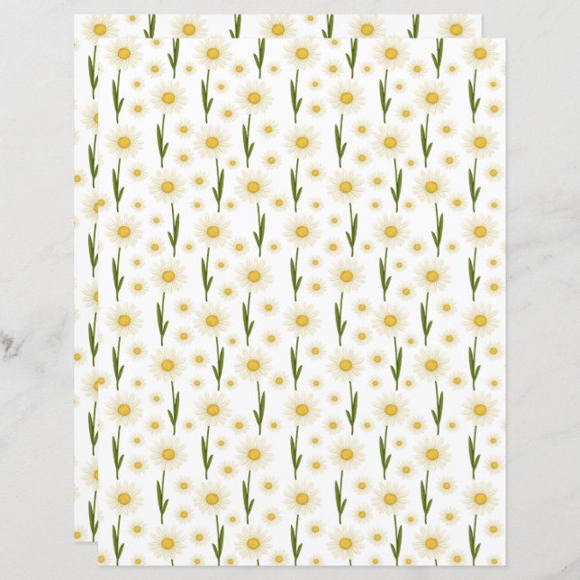Daisies Scrapbook Paper (Vorne/Hinten)