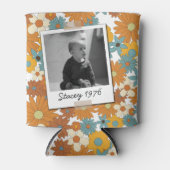 Daisies Seventies 70's Retro 50th Birthday Photo Dosenkühler (Vorderseite)