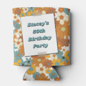 Daisies Seventies 70's Retro 50th Birthday Photo Dosenkühler (Rückseite)