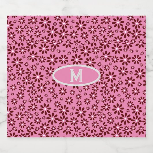 Daisies Simple Stylish Modern  Schaumweinetikett (Einzelnes Label)