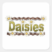 Daisies Square Sticker (Vorderseite)
