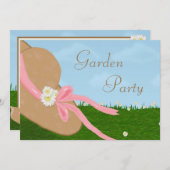 Daisies Straw Hat Garden Bridal Dusche Einladung (Vorne/Hinten)