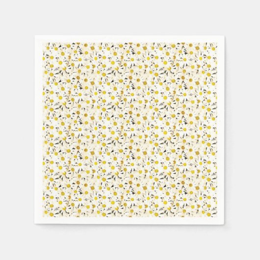 Daisies Template Modernes, elegantes, gelbes Weiß Serviette (Vorderseite)