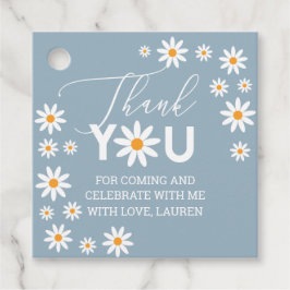 Daisies Thank you tags Dusty Blue Geschenkanhänger