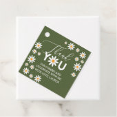 Daisies Thank you tags green Geschenkanhänger (Beispiel)