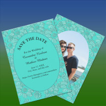Daisies Turquoise Save the Date & Foto Card