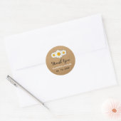 Daisies und Rustic Paper Wedding Vielen Dank Runder Aufkleber (Umschlag)