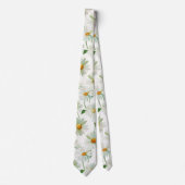 Daisies Watercolor Floral Pattern Krawatte (Vorderseite)