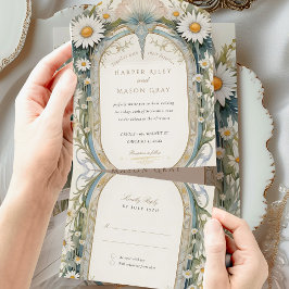 Daisies Wedding Perforated UAWG All In One Einladung