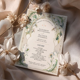 Daisies Wedding Program Art Nouveau Mucha Einladung