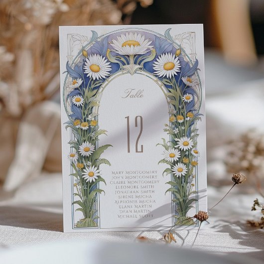 Daisies Wedding Tischnummer Card