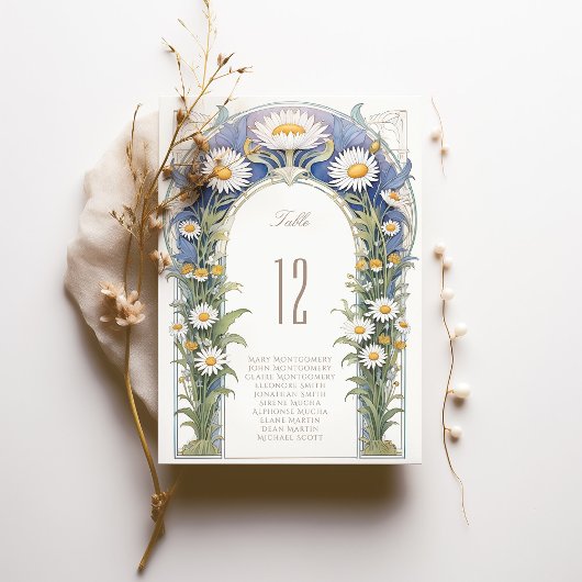 Daisies Wedding Tischnummer Card