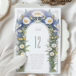Daisies Wedding Tischnummer Card