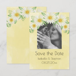 Daisies Weißes Gelbes Foto Save the Date