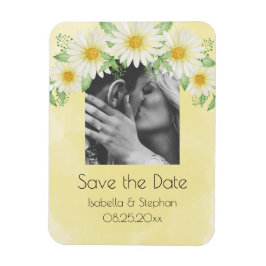 Daisies Weißes Gelbes Foto Save the Date Magnet