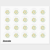 Daisies White Floral Theme Typografie Runder Aufkleber (Blatt)