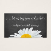 Daisies, White Script & Chalkboard | Trinkkarten (Vorderseite)