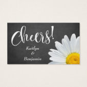 Daisies, White Script & Chalkboard | Trinkkarten (Rückseite)