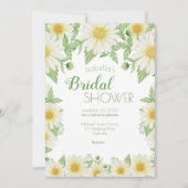 Daisies White Yellow Floral Script Brautparty Einladung (Vorderseite)