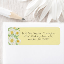 Daisies White Yellow Floral Typografy Address