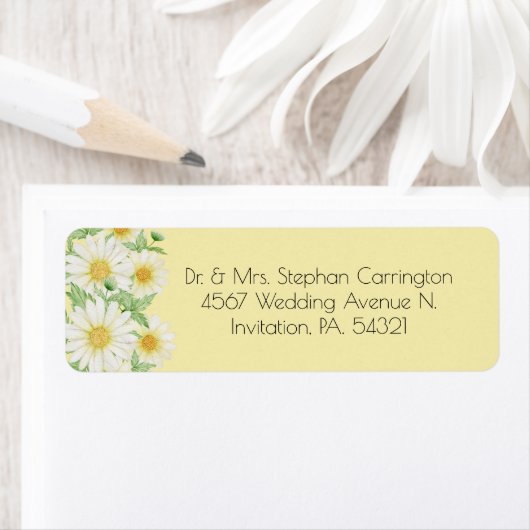 Daisies White Yellow Floral Typografy Address (Insitu)