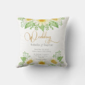 Daisies White Yellow Floral Wedding Kissen (Rückseite)