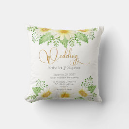 Daisies White Yellow Floral Wedding Kissen