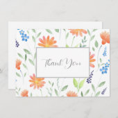 Daisies Wildblumen Watercolor Motif Dankeskarte (Vorne/Hinten)