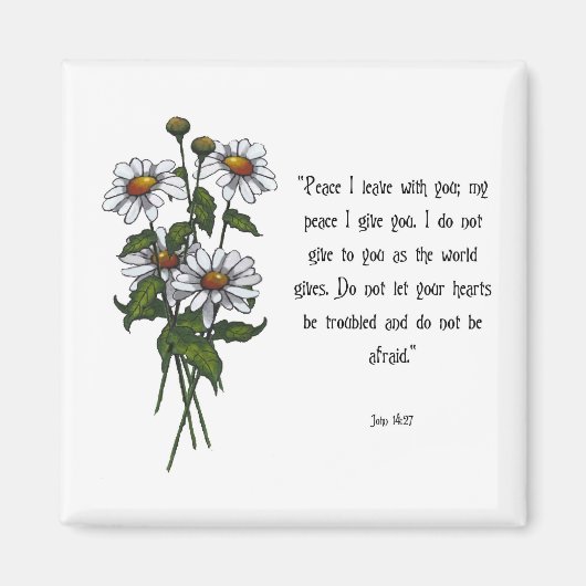 "Daisies with Bible Verse": Der Frieden Gottes Magnet (Vorne)