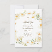 daisies wreath Baptism small thank you card Einladung (Rückseite)