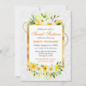 Daisies & Yellow Summer Blume Gold Foil Sweet 16 Einladung (Vorderseite)