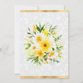 Daisies & Yellow Summer Blume Gold Quinceanera Dankeskarte (Rückseite)