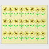 Daisies Yellow Wrapping Paper Geschenkpapier (Flach)