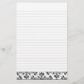 Daisis and Blätter Floral Art Lined Stationery Briefpapier (Vorderseite)