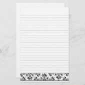 Daisis and Blätter Floral Art Lined Stationery Briefpapier (Vorne/Hinten)
