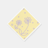 Daisis and Dots 2 - Pastellgelb und Lila Serviette (Ecke)
