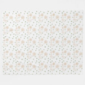 Daisis and Dots 2 - White, Sand und Palm Green Fleecedecke (Vorderseite (Horizontal))
