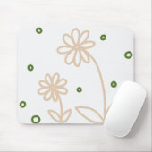 Daisis and Dots 2 - White, Sand und Palm Green Mousepad (Mit Mouse)
