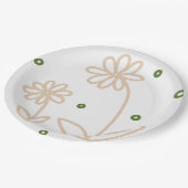 Daisis and Dots 2 - White, Sand und Palm Green Pappteller (Schrägansicht)