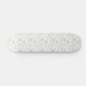 Daisis and Dots 2 - White, Sand und Palm Green Skateboard (Horizontal)
