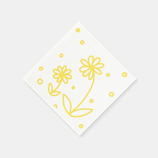Daisis and Dots 2 - Zitronengelb und Weiß Serviette (Ecke)