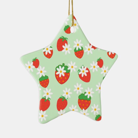 Daisis Blume Floral Erdbeere Merry Xmas Keramik Ornament (Rechts)