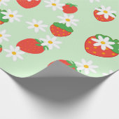 Daisis Blume Floral Erdbeere Muster Xmas Geschenkpapier (Ecke)