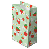 Daisis Blume Floral Erdbeere Muster Xmas Kleine Geschenktüte (Rückseite Schrägansicht)