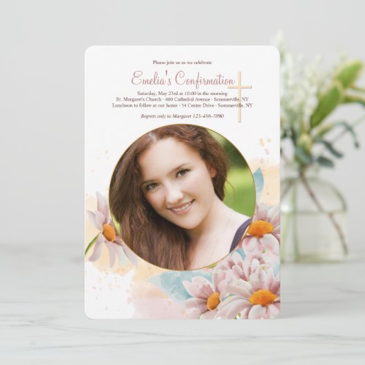 Daisis Foto Einladung (Stehend Vorderseite)