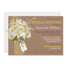 Daisis Mason Jar Burlap Rustic Brautparty