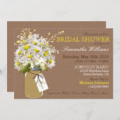 Daisis Mason Jar Burlap Rustic Brautparty Einladung (Vorne/Hinten)