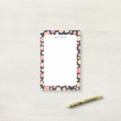 Daisis Muster CUSTOM Chic Monogram Personalisiert Post-it Klebezettel (Auf Schreibtisch)
